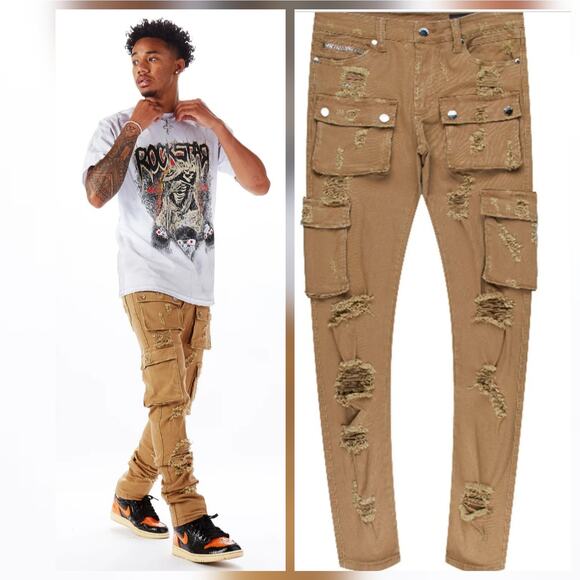 Rockstar Original Kap Tan Cargo Jeans Men's size 40 - Picture 12 of 12